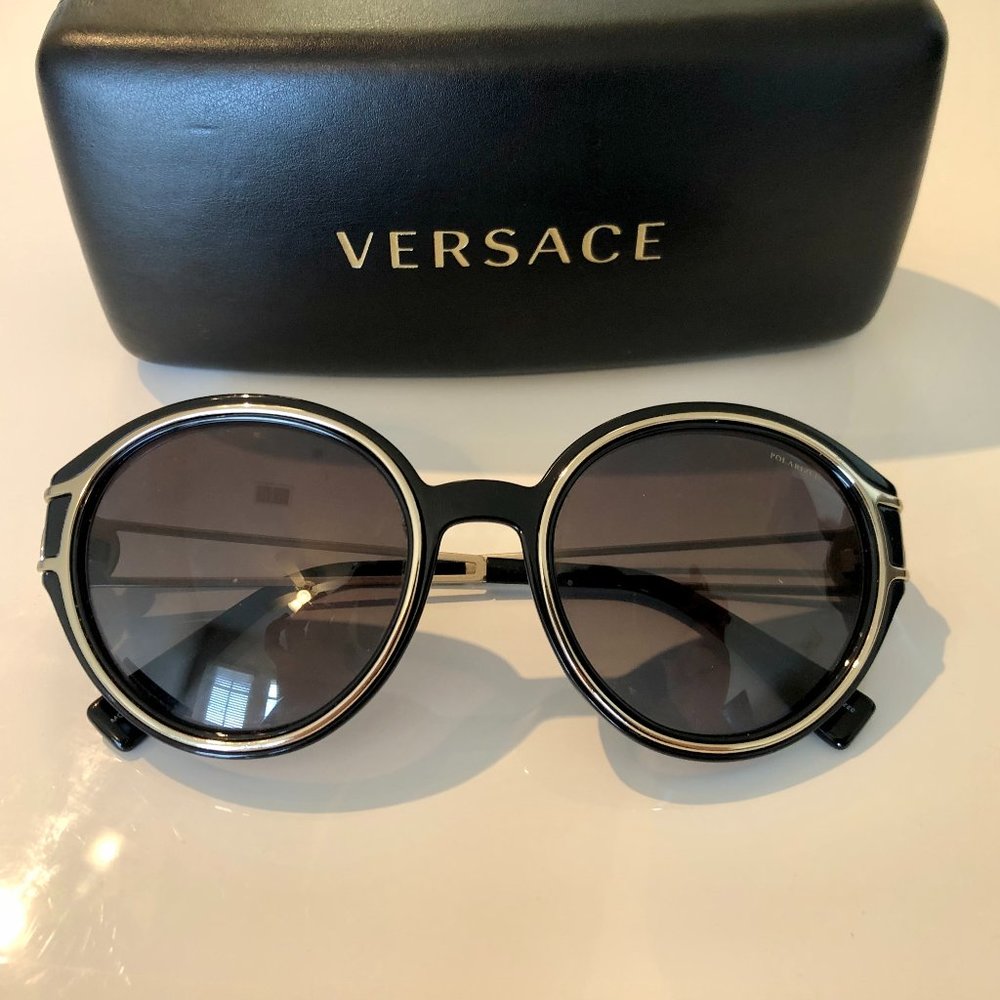Versace Black Gold Mod 4342 Gb1/T3 Polarized Sunglasses